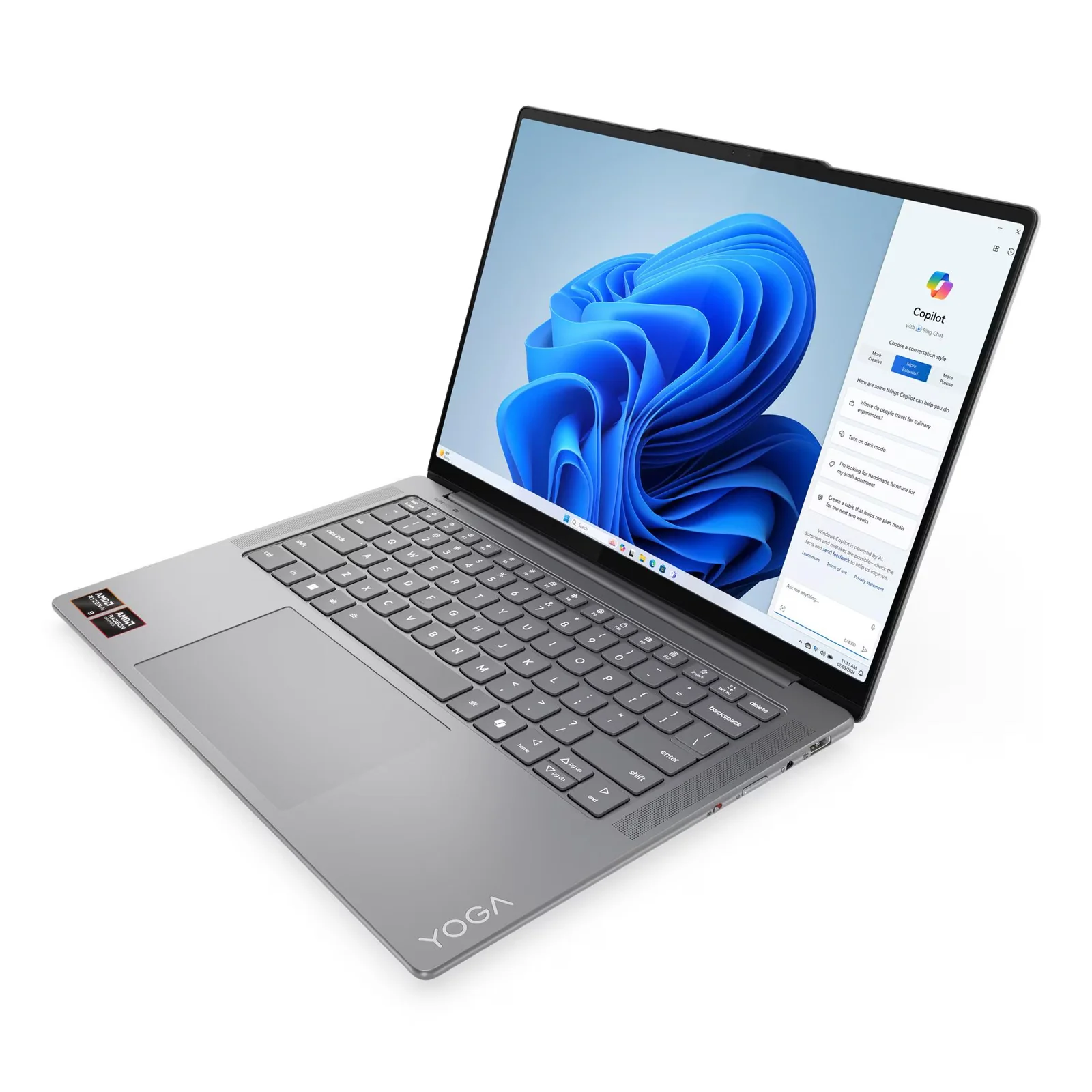 Yoga Pro 7 Copilot+ PC 14.5" 2.8K OLED Laptop Ryzen AI 9 32GB 1TB W11H Grey (Refurbished) - Image 7